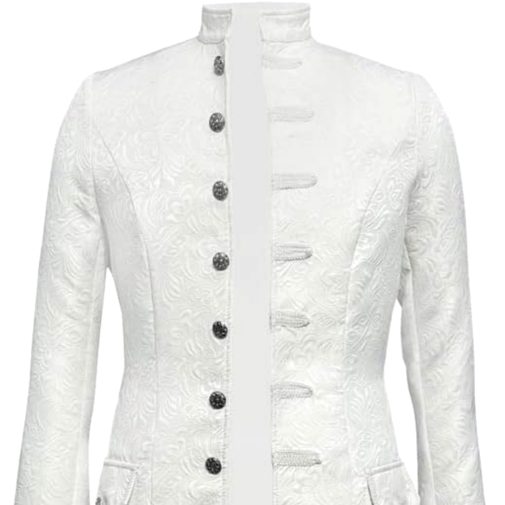 Men's Natural White Victorian Renaissance Steampunk Coat